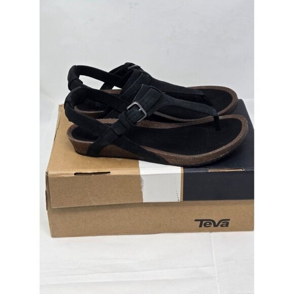 Teva Mahonia 3 Point Wedge black Sandal Women's size 10 - Picture 4 of 9